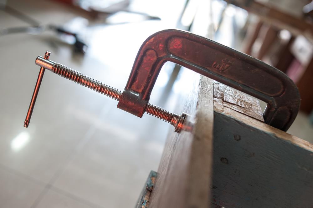 C clamps using in woodwoking projects